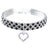Elastic crystal pet necklace collar with silver plated charm in white, view 21