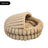 Thick plush semi-enclosed cat bed with waterproof base in Khaki, size Medium 60cm