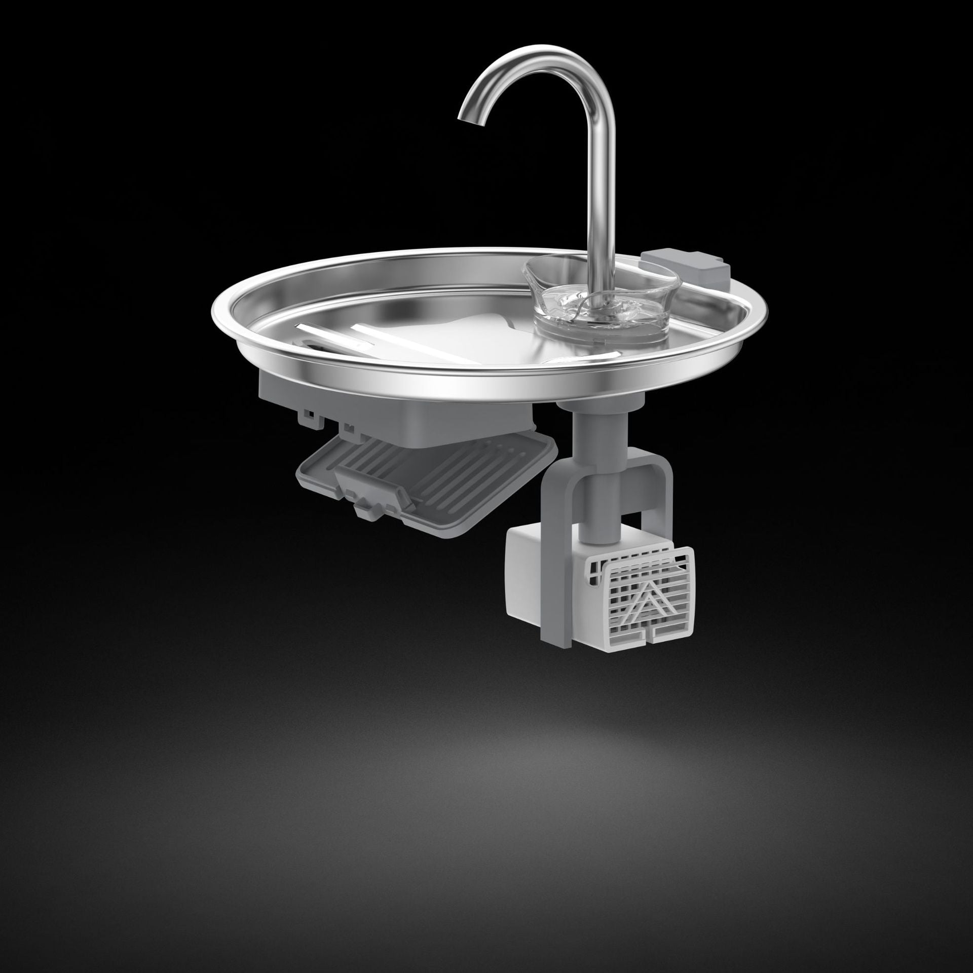 2.2L Stainless Steel Smart Pet Water Dispenser with Dual Filtration and Silent Pump