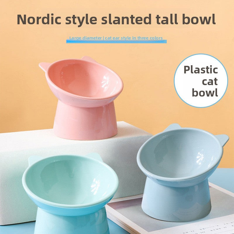 Blue raised double cat bowl with anti-tip base, photo 4