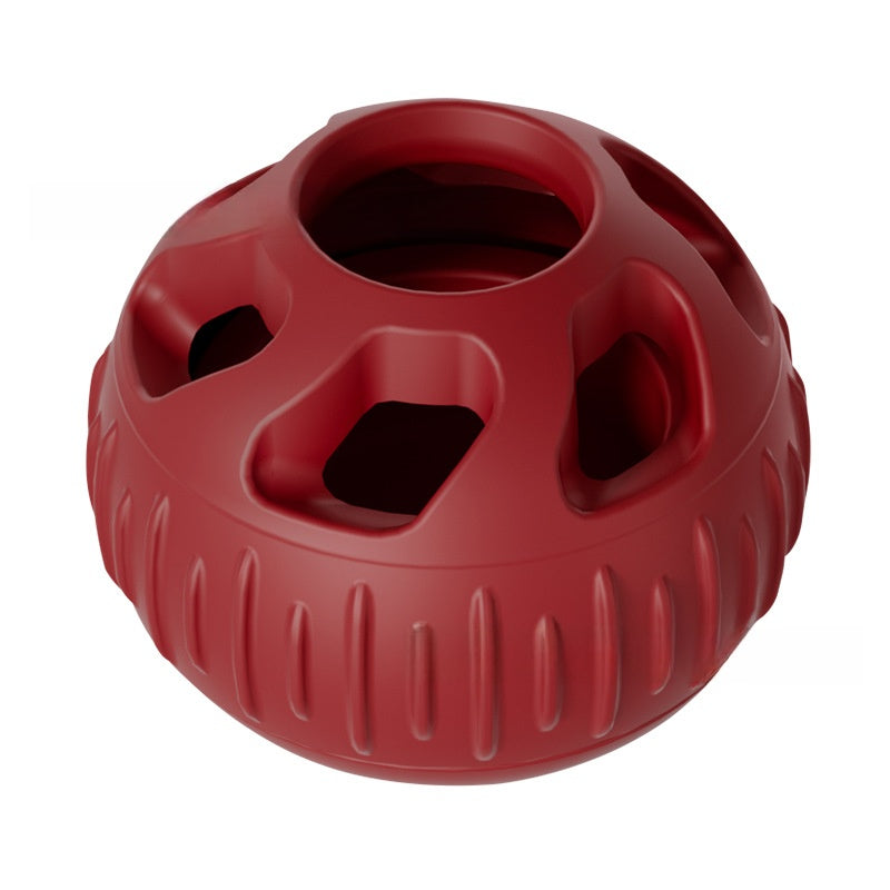Red silicone dog treat dispensing ball on a plain background - photo 9