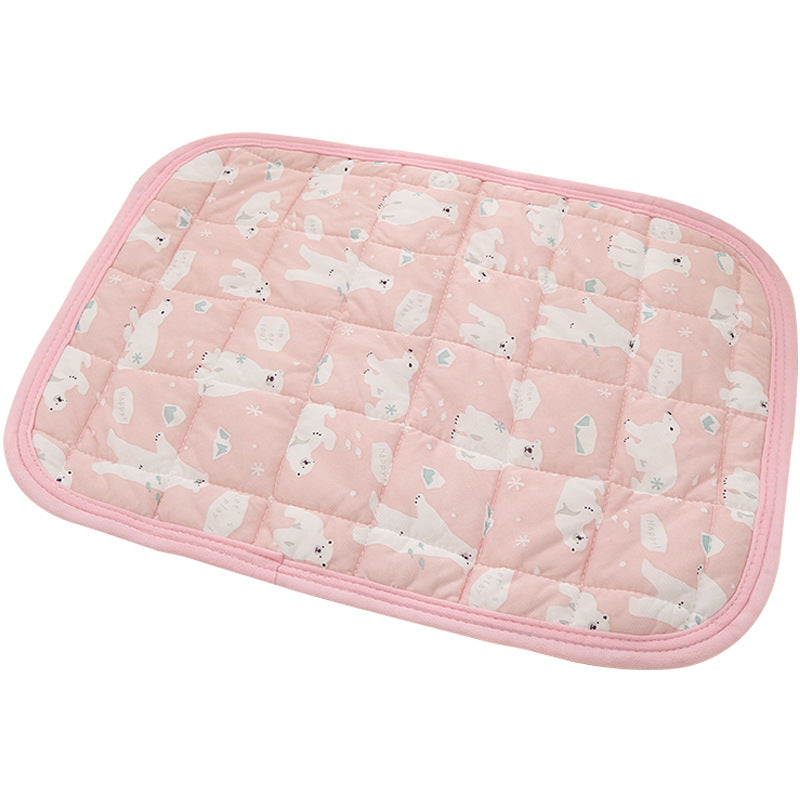 Printed ice silk cooling mat for dogs, product detail photo