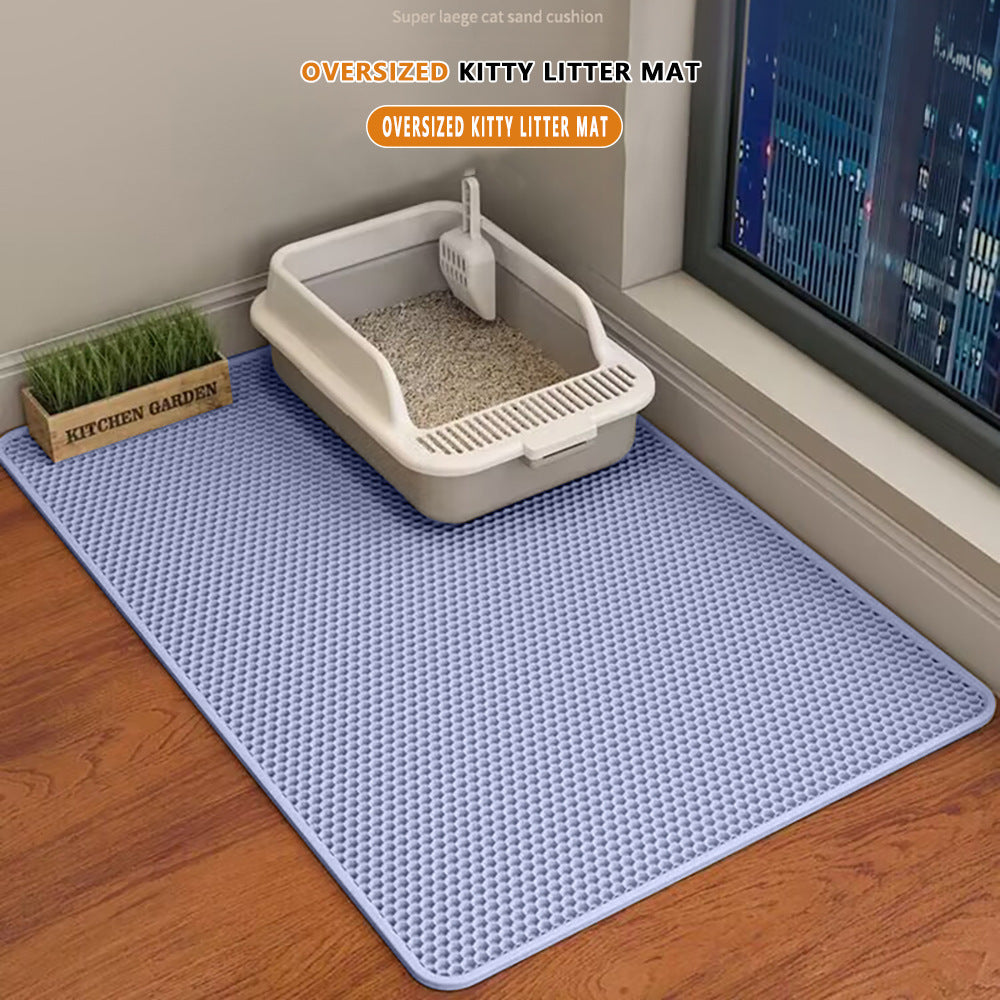 Foldable Double Layer Cat Litter Mat, Anti-Splash EVA
