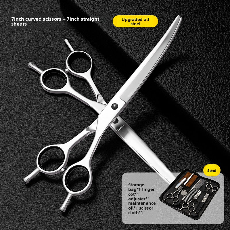 Stainless steel pet grooming scissors with comb and care kit
