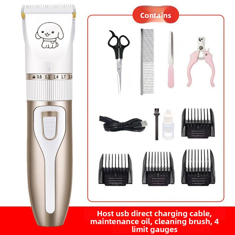 Cordless Dog Hair Clippers with Guide Combs, Low Noise Trimmer Kit