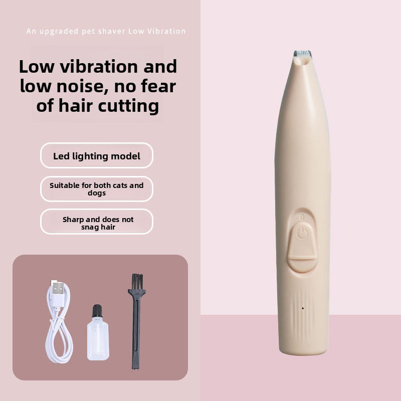 Paw Pad Hair Trimmer for Pets, Cordless with LED Light