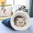 Cosy plush cat sleeping sack in light grey, product image 1