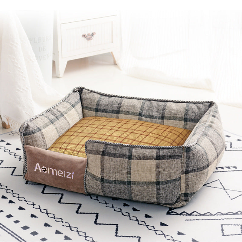 Check pattern pet nest bed with removable washable cover, photo 11 of 77