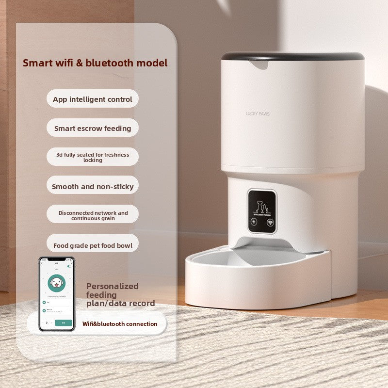 Smart Automatic Pet Feeder with Wi-Fi, Bluetooth, Voice and Video Control, 4L or 7L