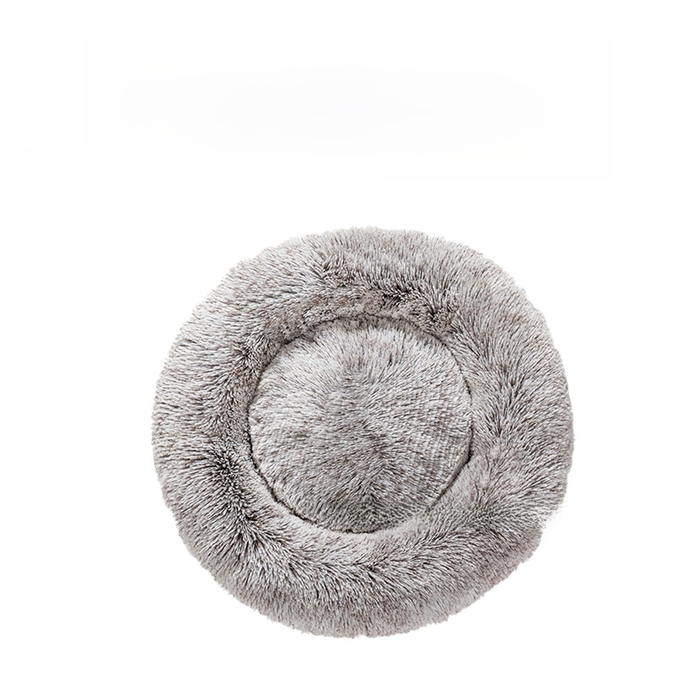 Non slip round long plush donut dog bed, view 53