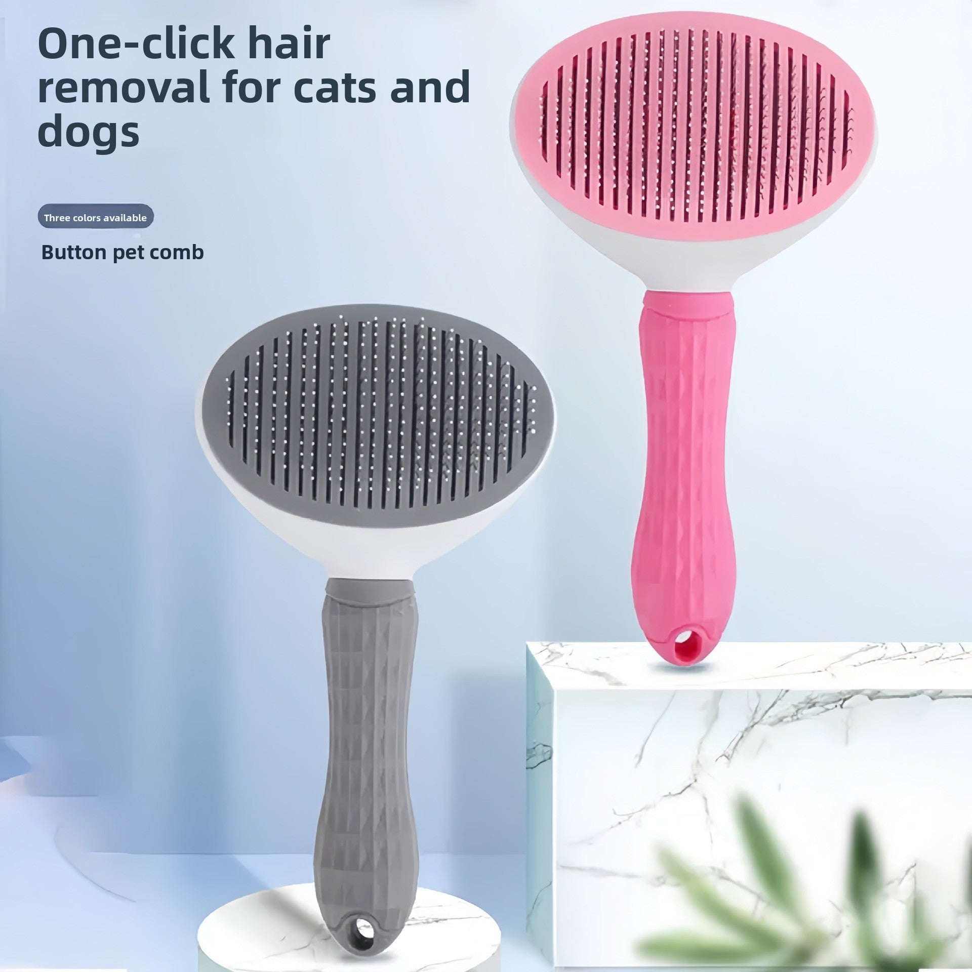 Pet Spray Massage Comb with Soft Pins for Loose Fur on Dogs and Cats