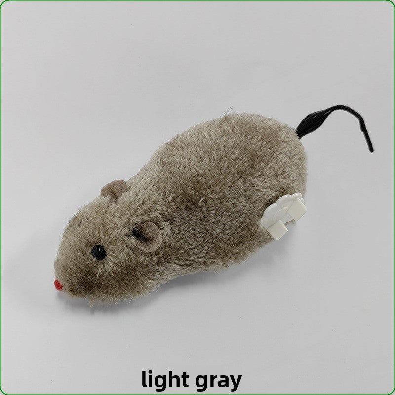 Wind-up plush mouse toy for cats in soft realistic design, view 6
