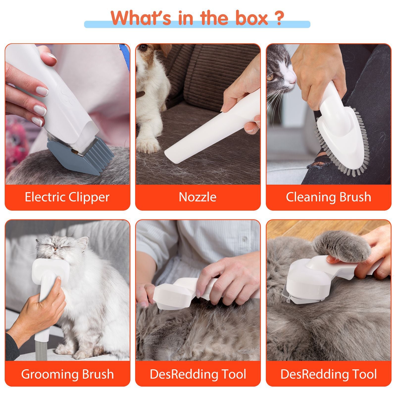 Multi-Functional Dog Grooming Brush with Vacuum Function