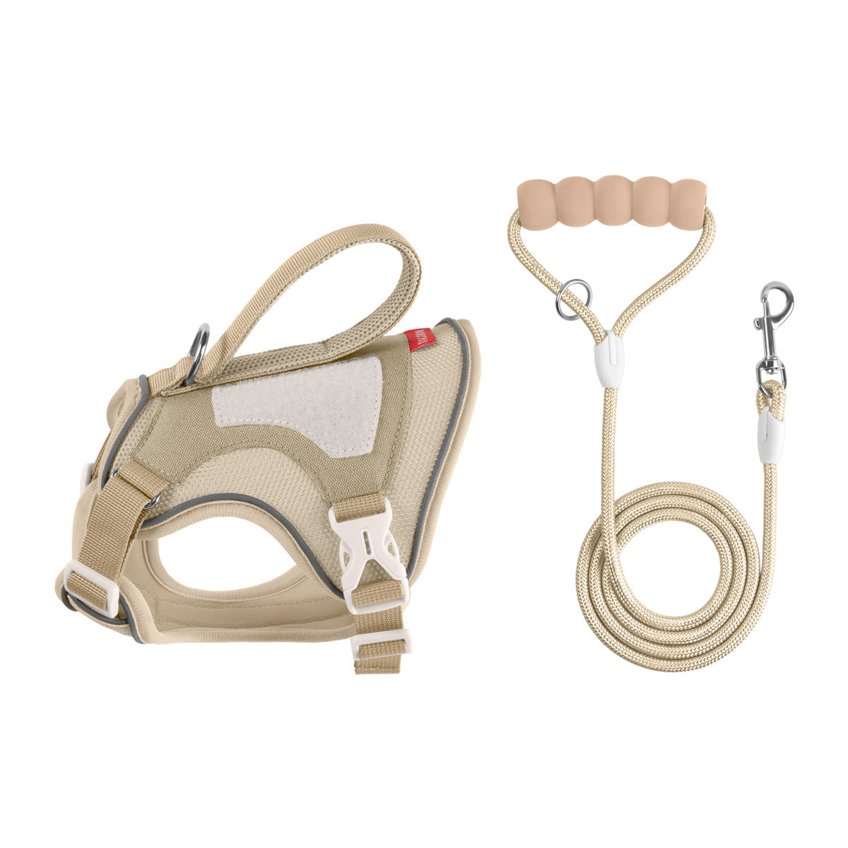 Reflective nylon harness for cats and small dogs in olive green, product image 30