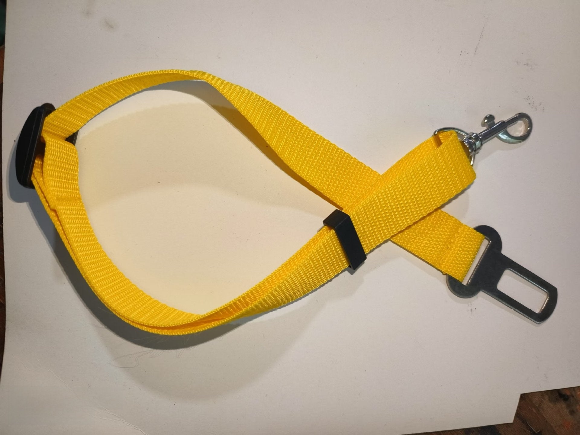 Nylon dog car seat belt lead in navy blue