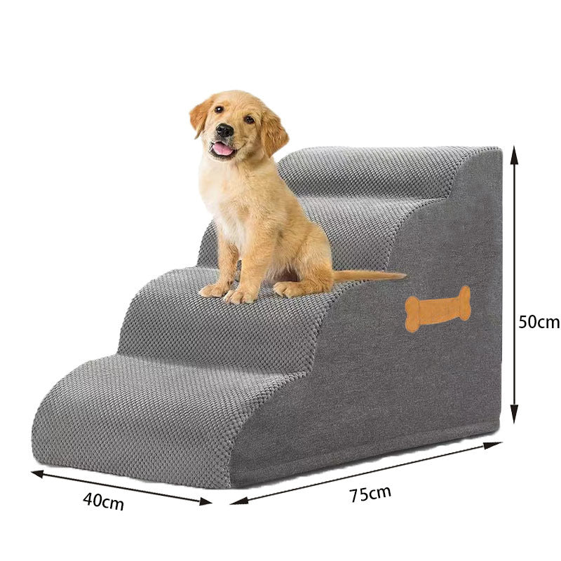 Gentle slope foam dog steps with grey cover, photo 8 of 11