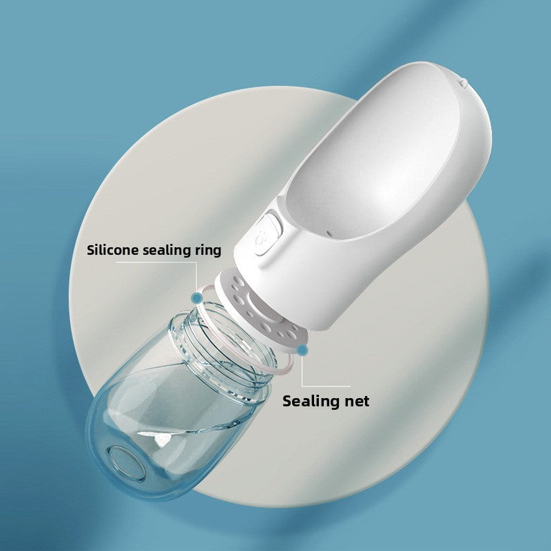 Portable Pet Water Bottle with Detachable Bowl and Carry Strap for Dogs and Cats