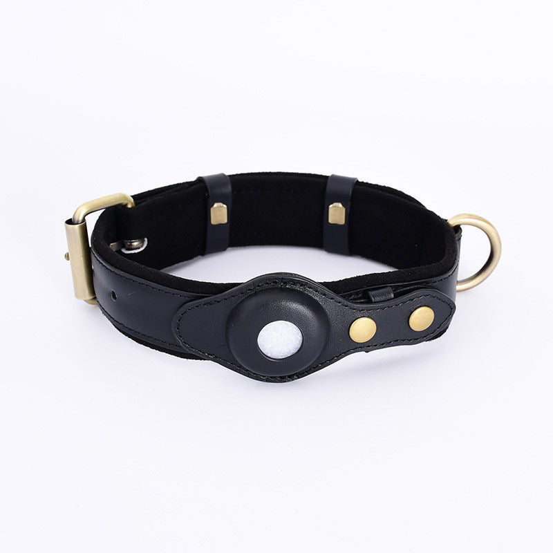 Dog collar and lead sets with tracker holder in five colours
