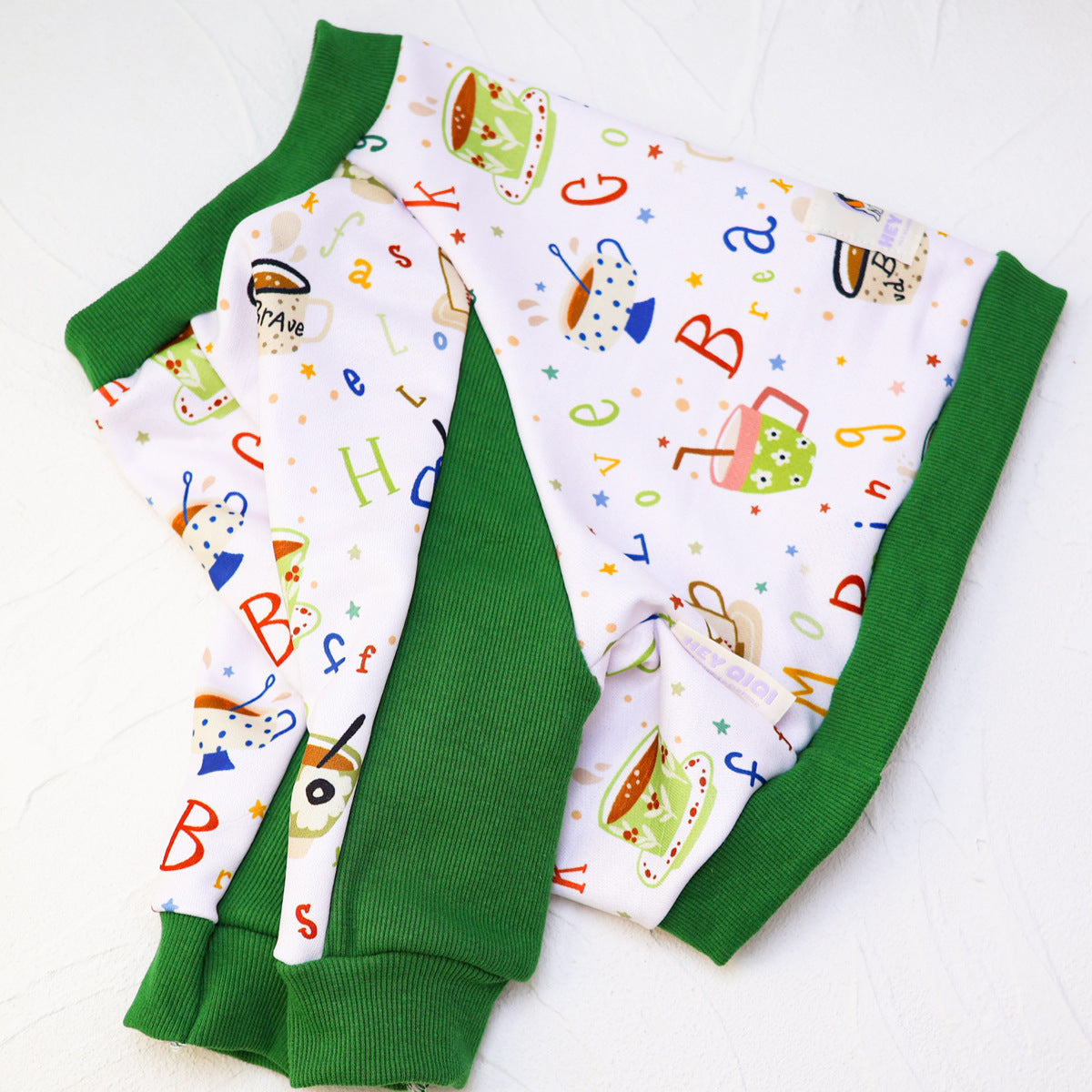Elbow protection dog pyjamas for large dogs in Country Bunny, side view