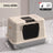Fully Enclosed Stainless Steel Cat Litter Box, 50cm Wide