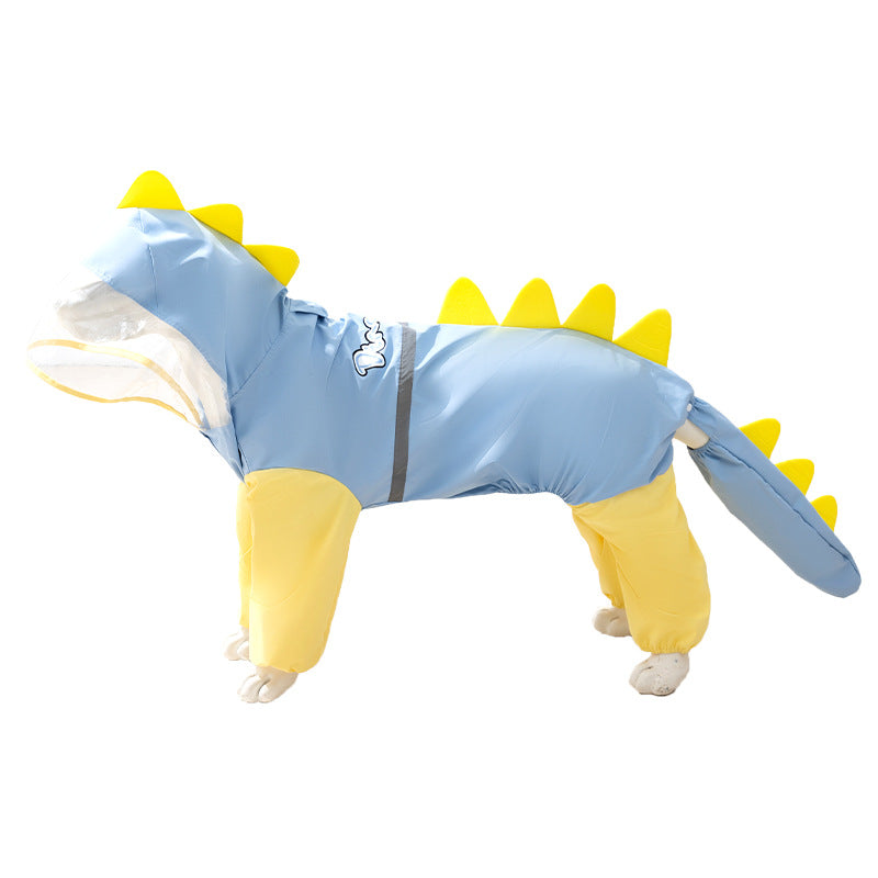 Waterproof shark raincoat for large dogs, in Grey Shark, sizes 3XL to 8XL, image 3