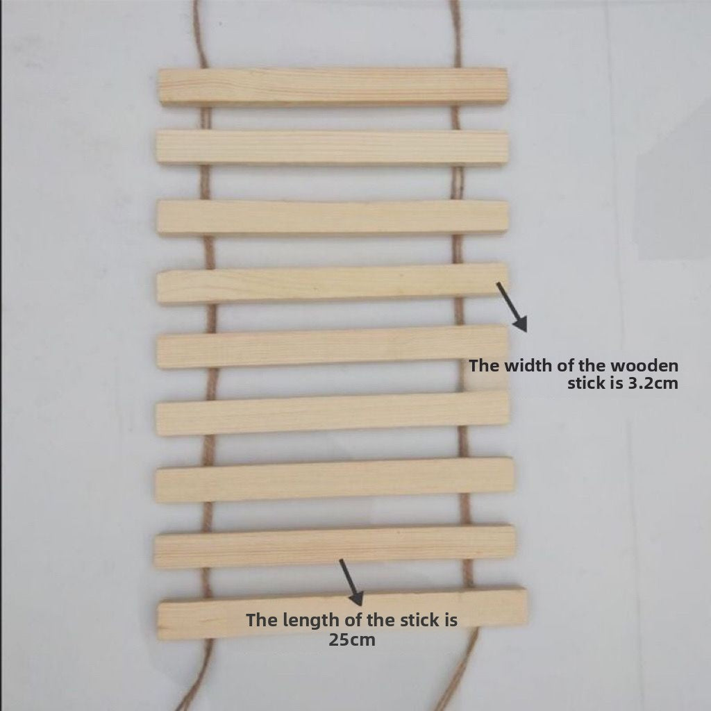 Cat rope bridge and climbing ladder in Solid Wood Slats, size 30cm
