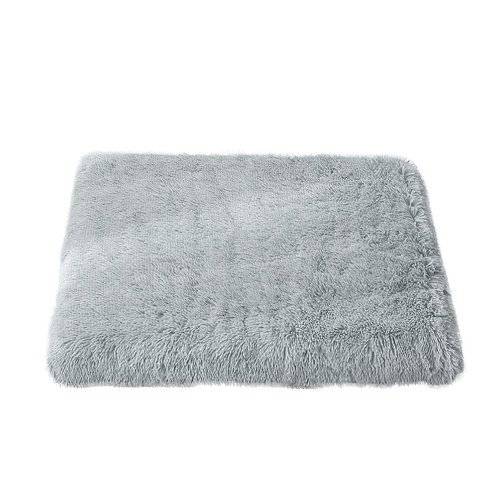 Memory foam dog bed with waterproof liner in Khaki, full product photo