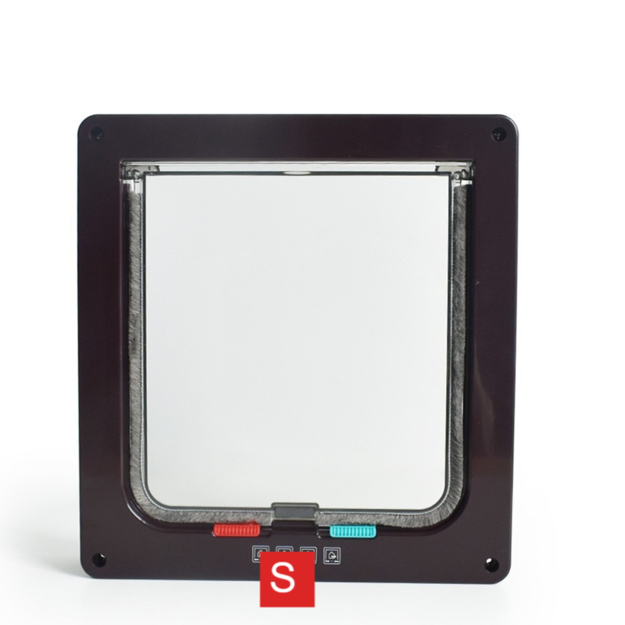 White lockable cat flap with 4-way locking dial, photo 11