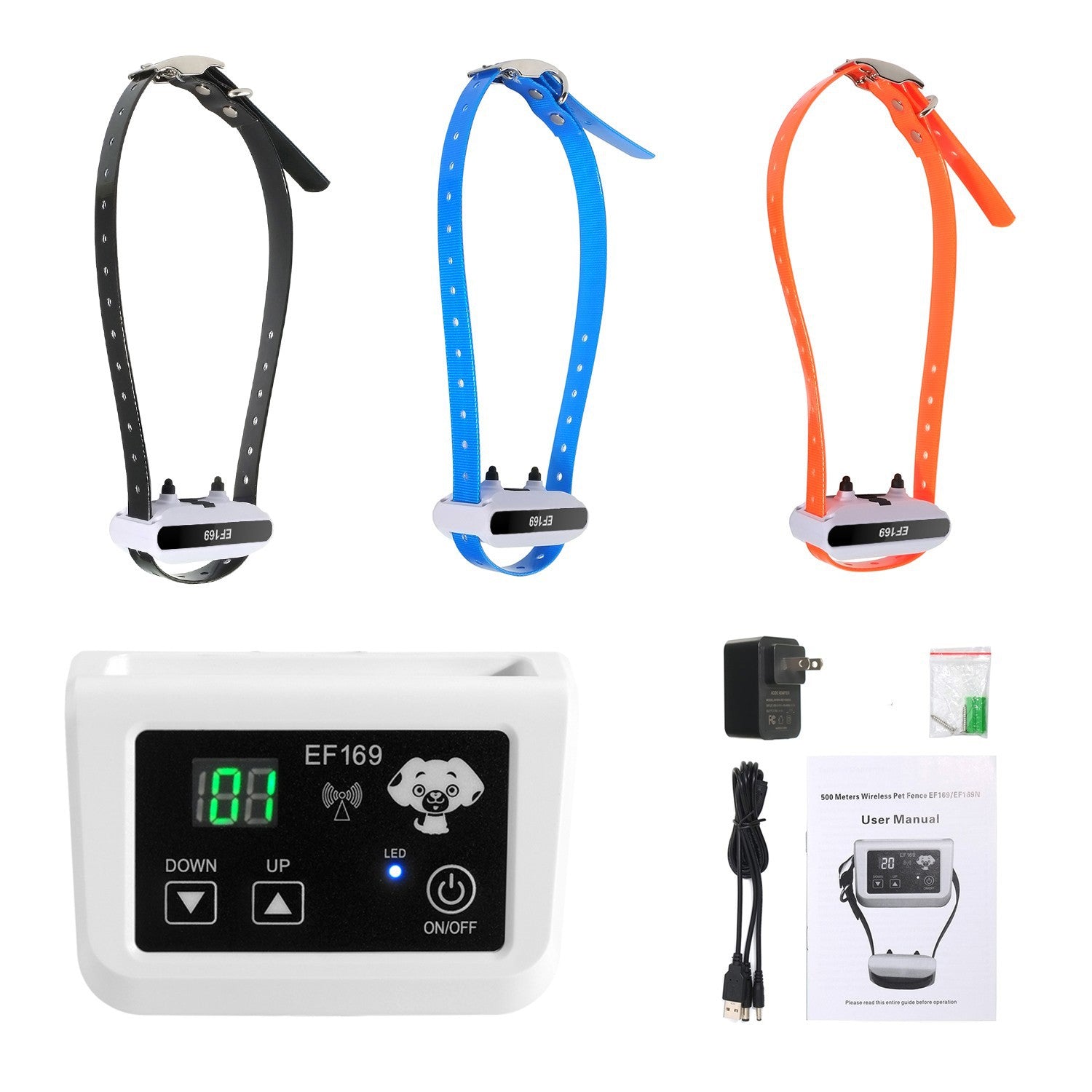 Wireless Dog Fence System with Rechargeable Receiver Collar