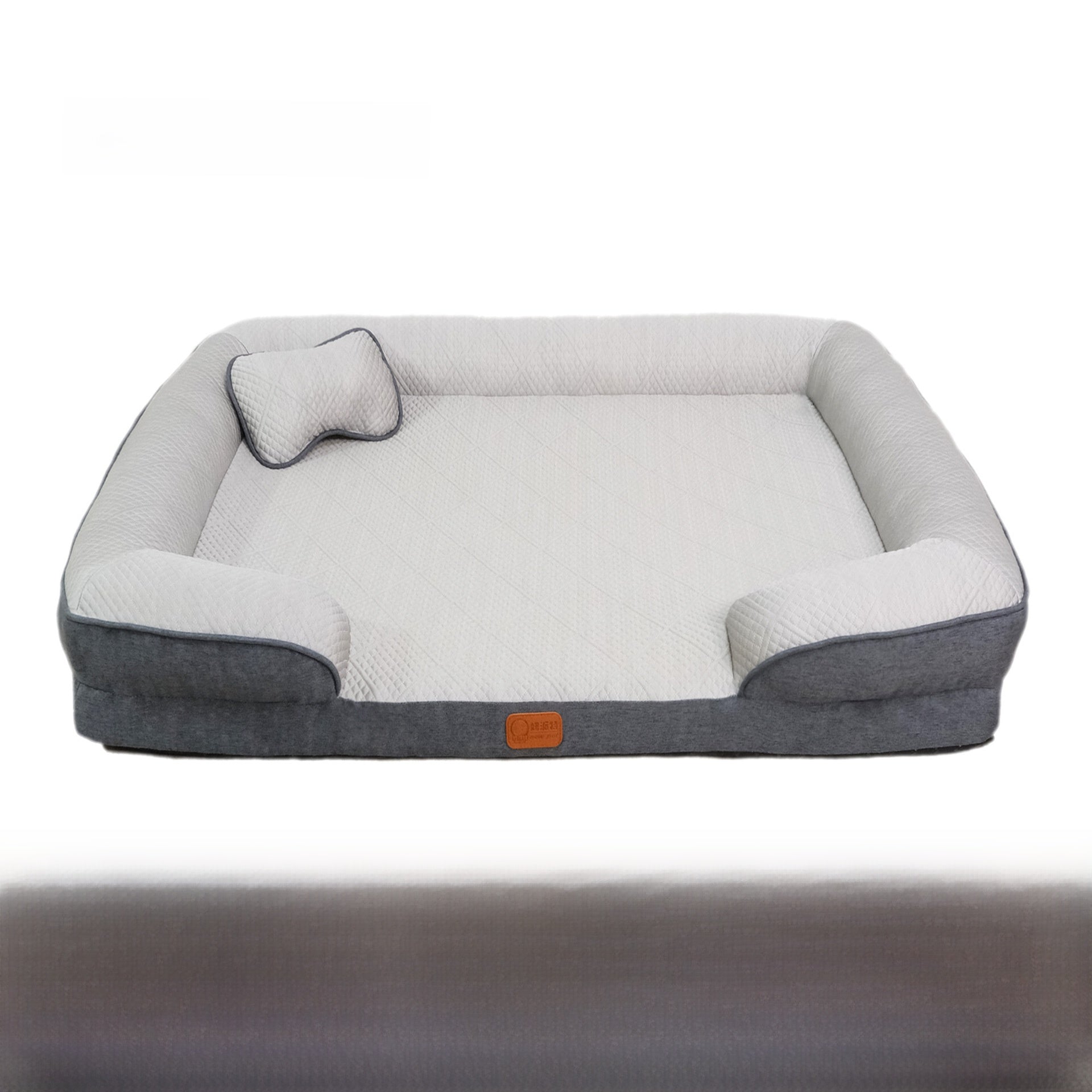 Plaid pet bed mat with pillow, detail photo 17