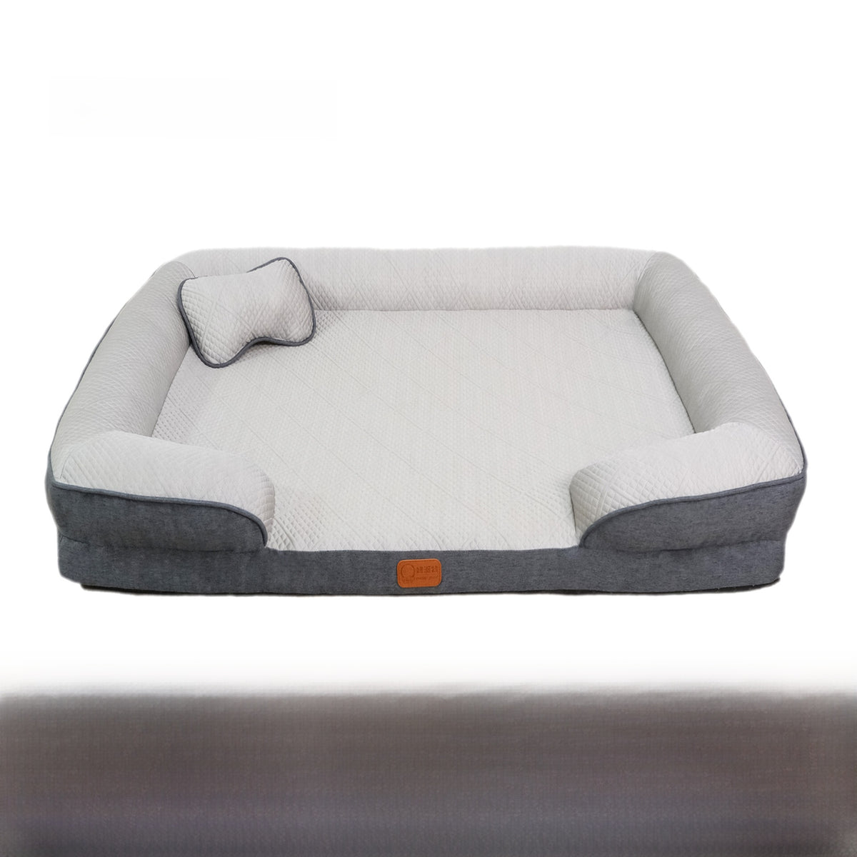 Plaid pet bed mat with pillow, detail photo 17
