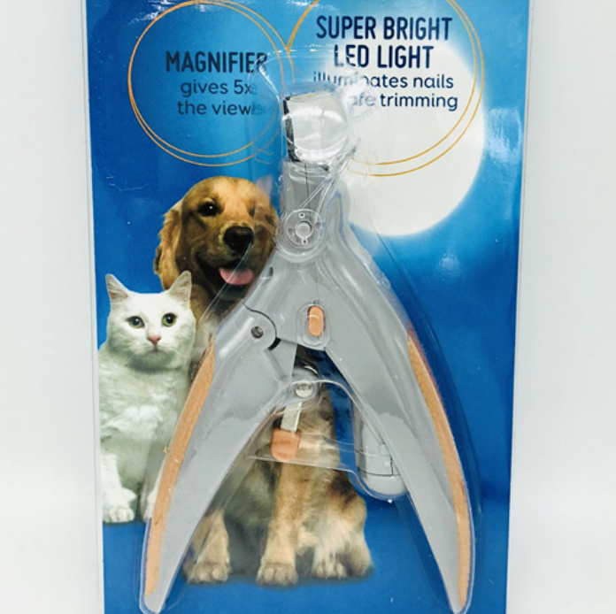 LED Pet Nail Clipper with Rubber Non-Slip Handle