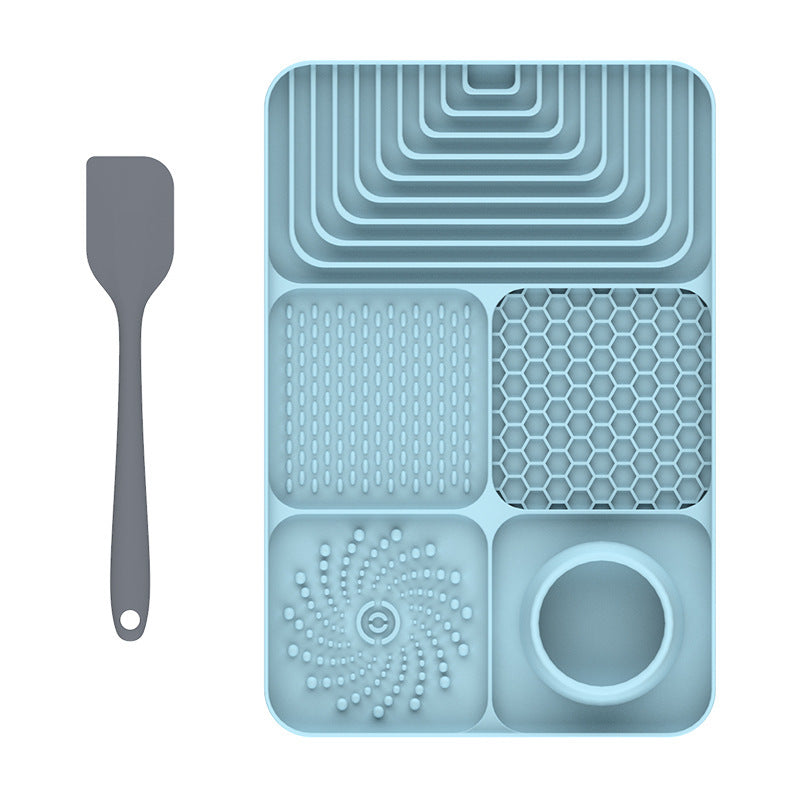 Silicone Pet Lick Mat Slow Feeder Tray with Suction Cup Non-Slip Base for Cats and Dogs