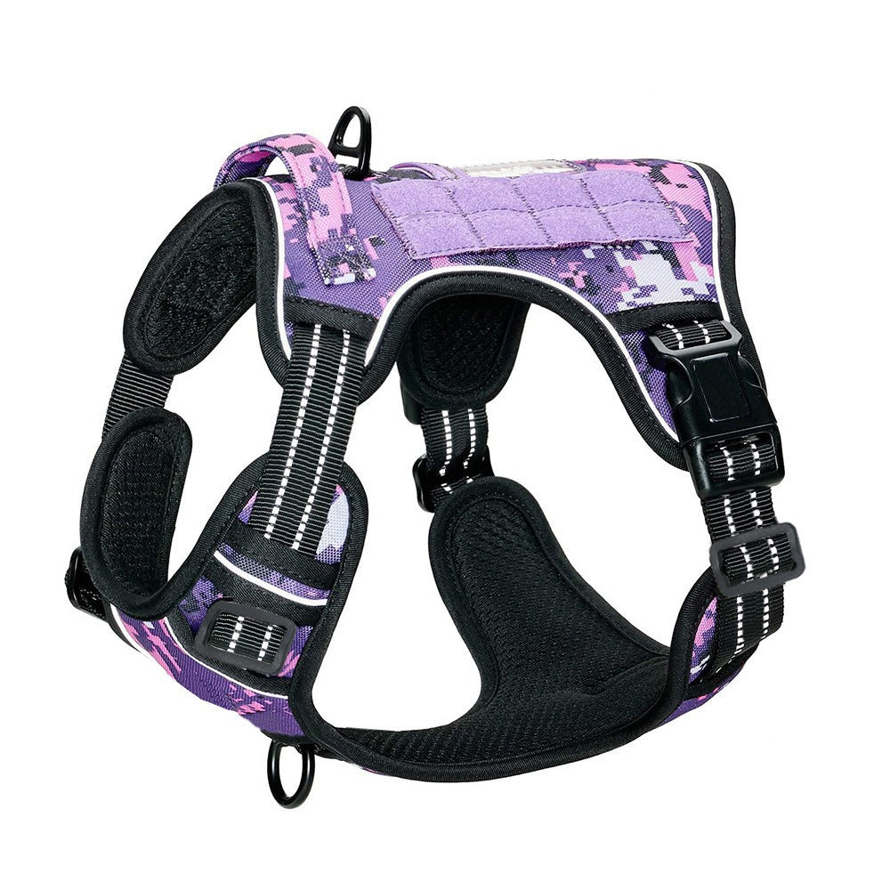 Tactical nylon dog harness with grab handle, ideal for everyday use