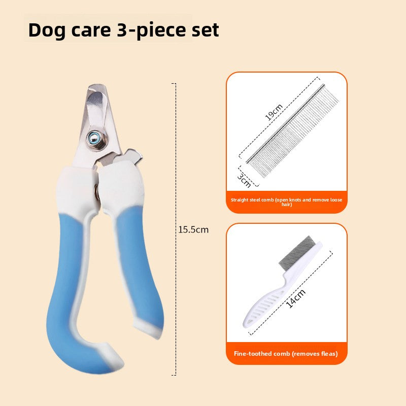 Pet Grooming and Bathing Kit with Silicone Glove and Nail Clipper