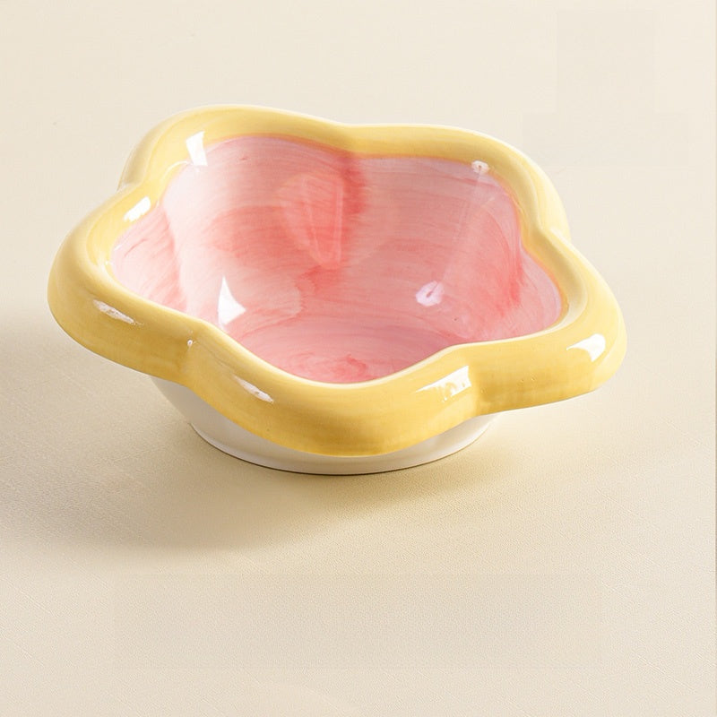 Ceramic Pet Food Bowl with Anti-Spill Design