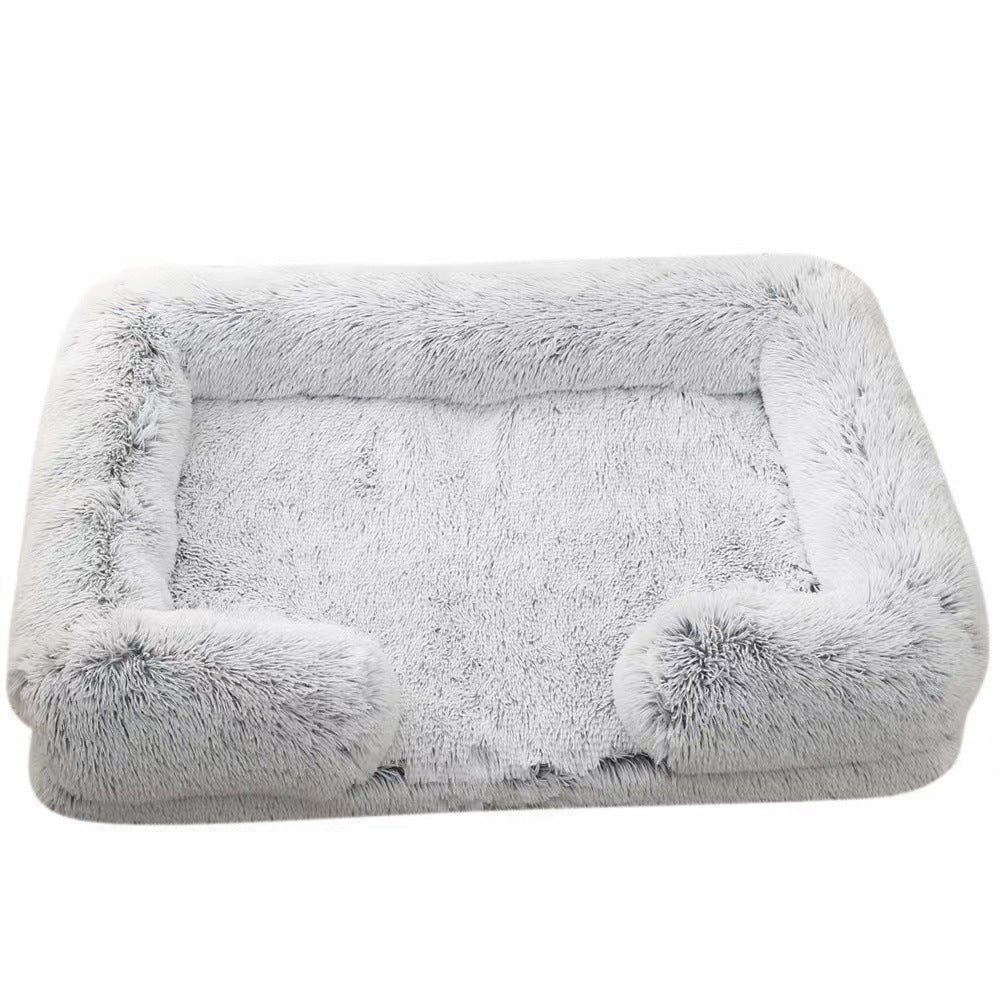 Round Enclosed Plush Cat Bed for Cats and Small Dogs