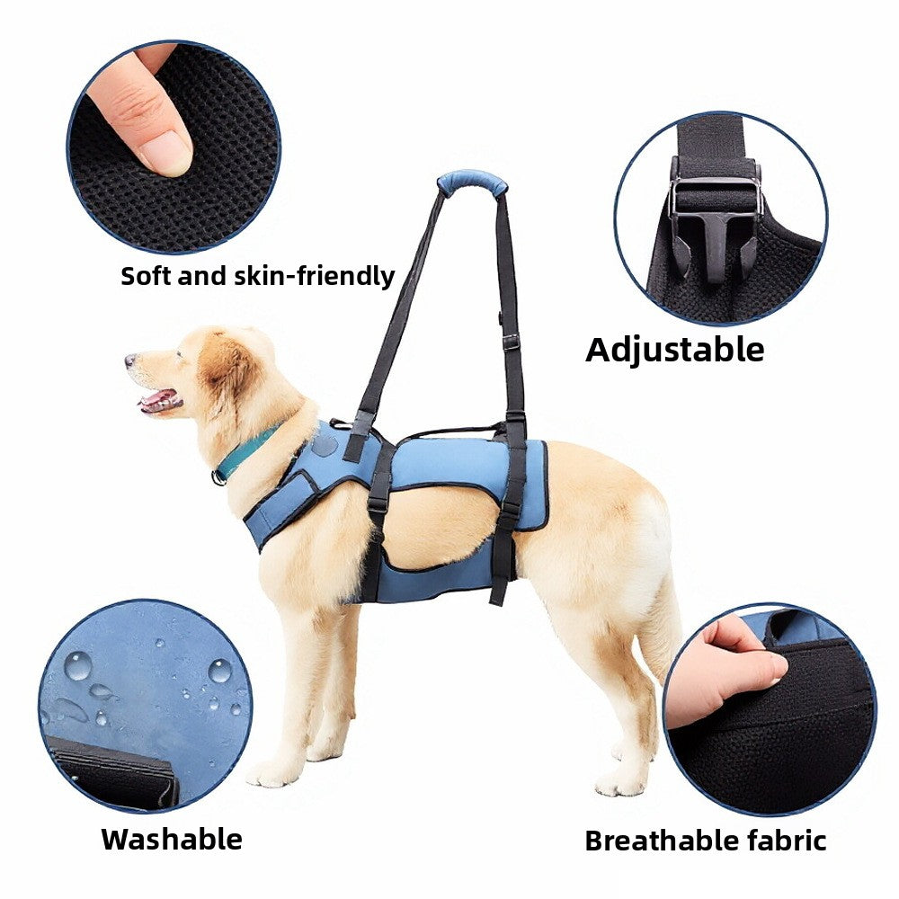 Royal blue full body support harness for senior large dogs, product image 1