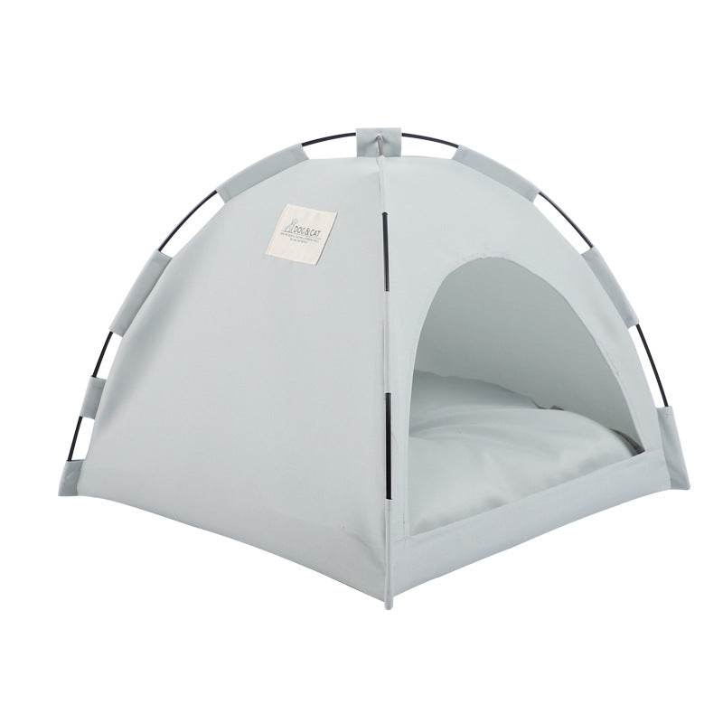 Army green semi enclosed pet tent bed for cats, view 10