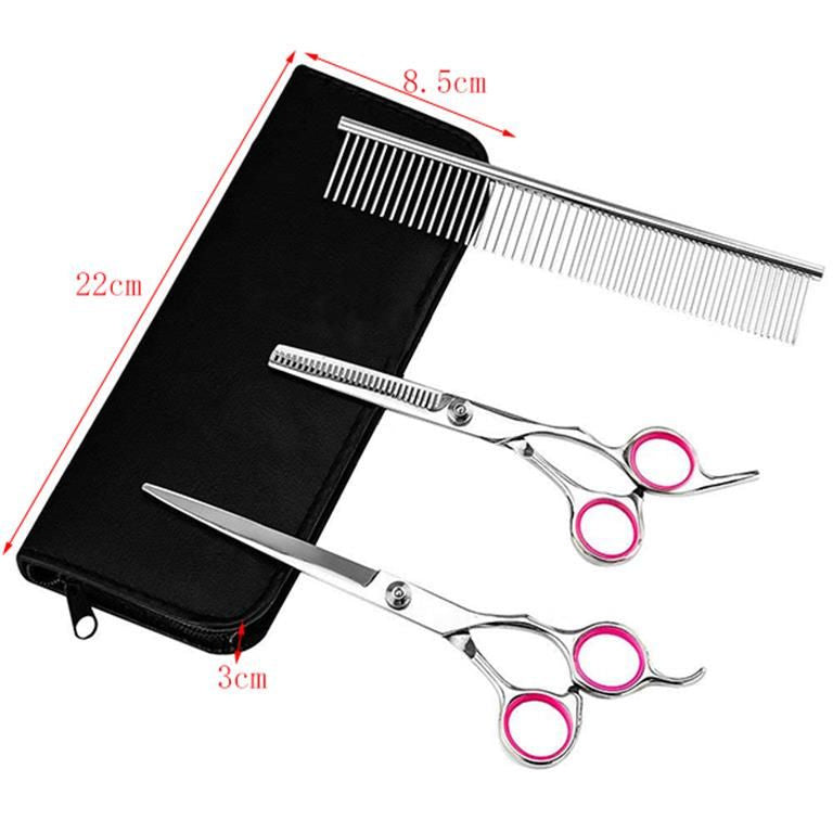 Stainless steel pet grooming scissors set with comb, photo 19 of 30