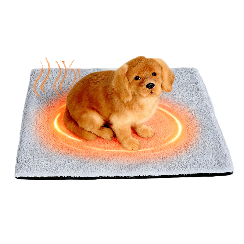Self-warming sherpa pet mat in beige for dogs