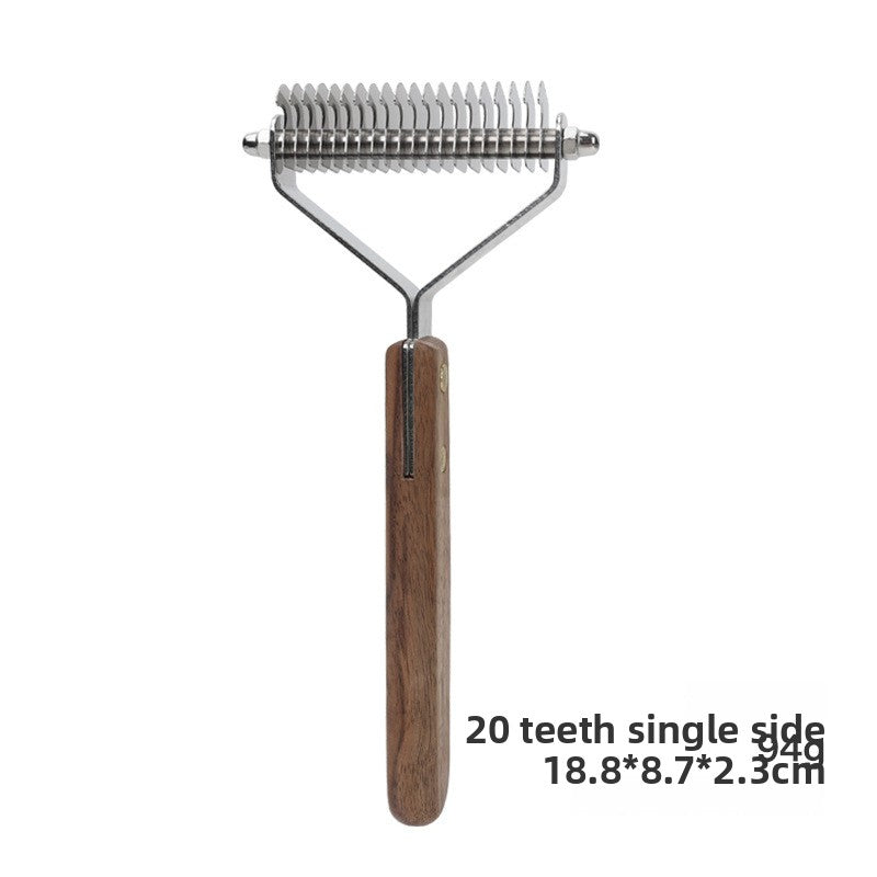 Walnut Wood Pet Comb for Detangling, Single or Double Sided