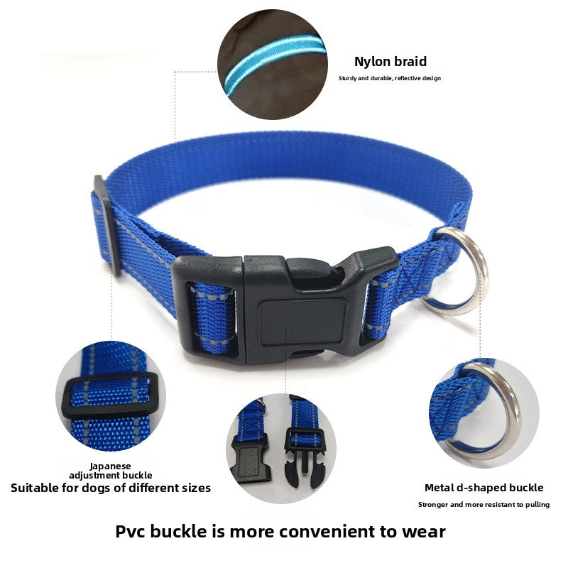 Adjustable polyester collar for dogs and cats, 5 sizes available