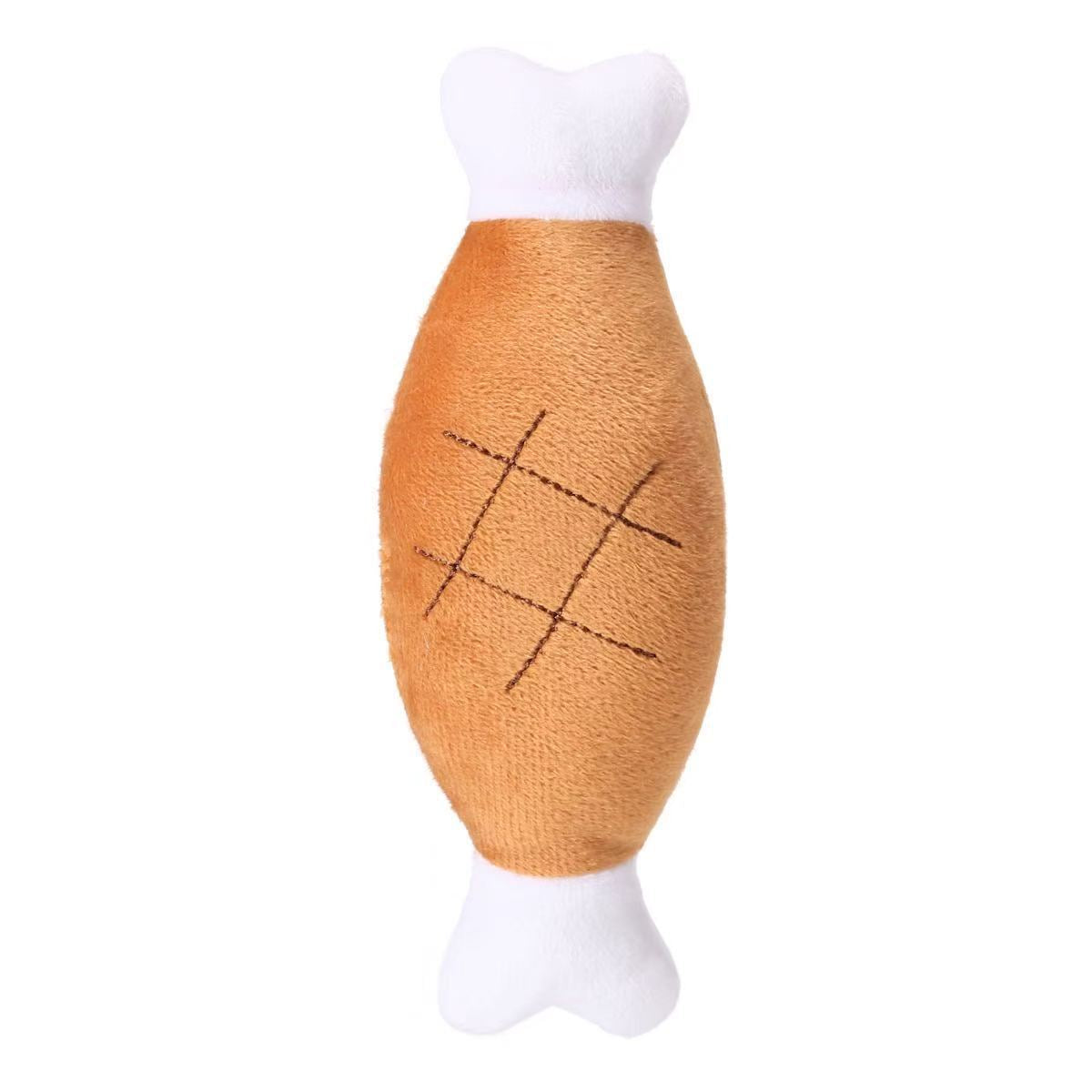 Squeaky plush dog toy in duck and elephant designs, view 10