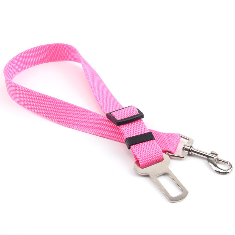 Adjustable nylon pet car seat belt lead with alloy clip in blue, view 9