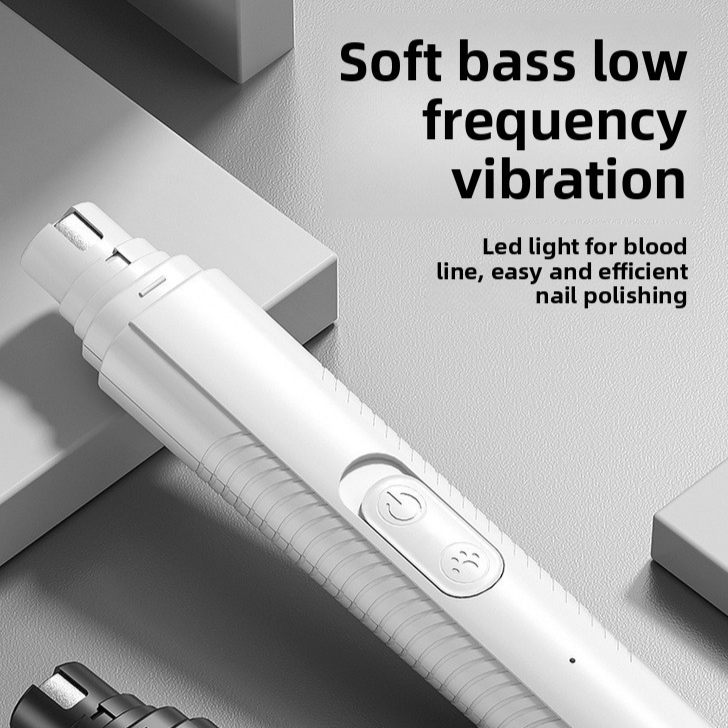 Silent LED Pet Nail Grinder, USB Rechargeable Claw Polisher