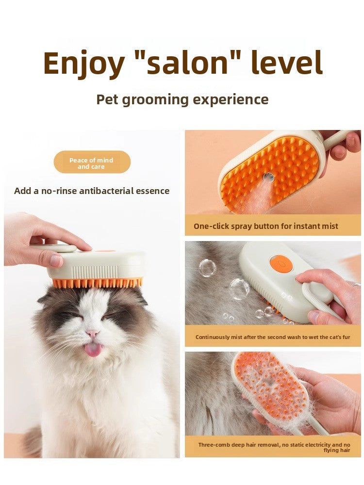 USB Rechargeable Steam Spray Comb for Massage and Deshedding