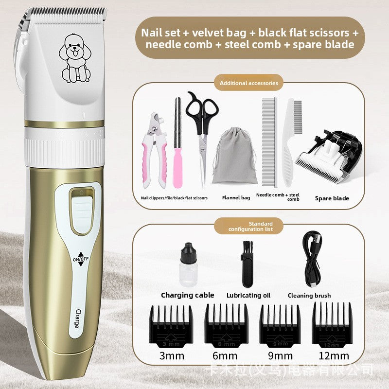 Ceramic Blade Pet Shaver with Guide Combs and Spare Blade Heads