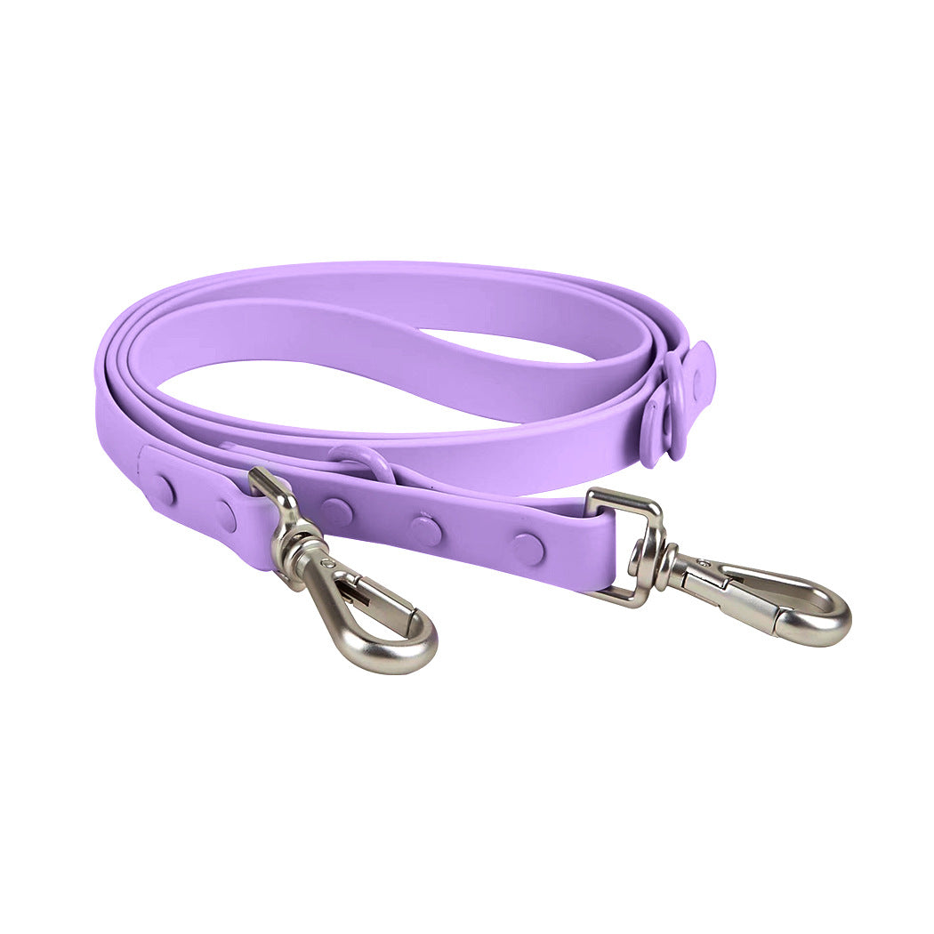 Reflective PVC vest harness for small and medium dogs on a wet walk