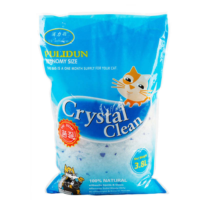 Crystal Cat Litter 3.8L, Odour Control Absorbent Sand